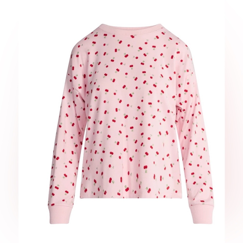 Joyspun Cherry Hacci Knit Sleep Lounge Top XL 16-18 Pink Strawberry Smoothie NWT - Picture 1 of 12